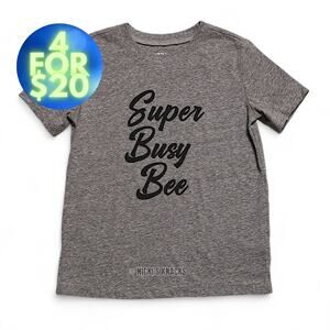 4/$20 - Carters Toddler Boys Super Busy Bee Short Sleeve T-Shirt Gray Size 5T